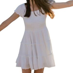 American Eagle Dress white smocked mini dress graduation‎ beach bridal size XS.